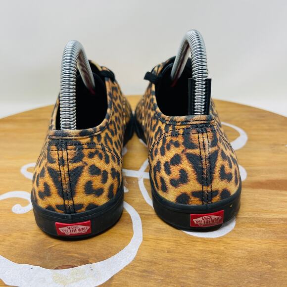 VANS T375 Sneakers Leopard Print Lace Up Low Top Brown Mens 6.5 Womens 8 - Picture 4 of 8